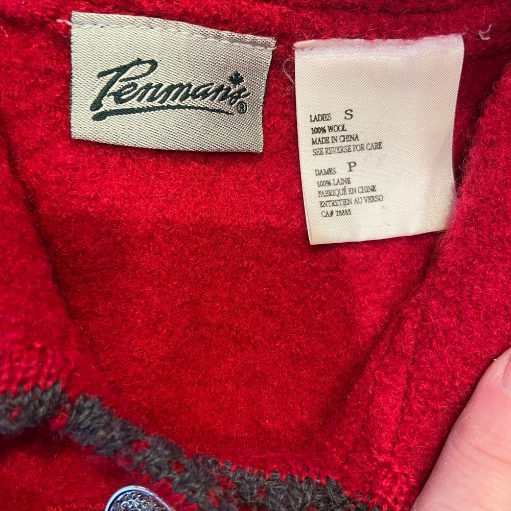 Red Embroidered Button-Up Cardigan - Picture 4 of 12